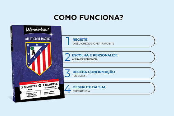 Atlético de Madrid - 2 bilhetes jogo + museu