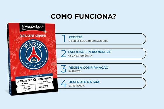 PSG Experience - 2 bilhetes jogo + 1 noite + tour estádio