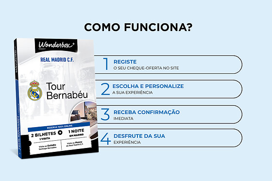 Real Madrid Tour Bernabéu - 2 bilhetes + 1 noite