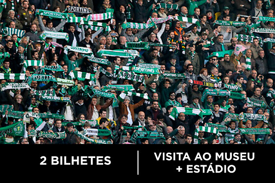 Sporting CP Experience - 2 bilhetes estádio + museu + 2 cachecóis