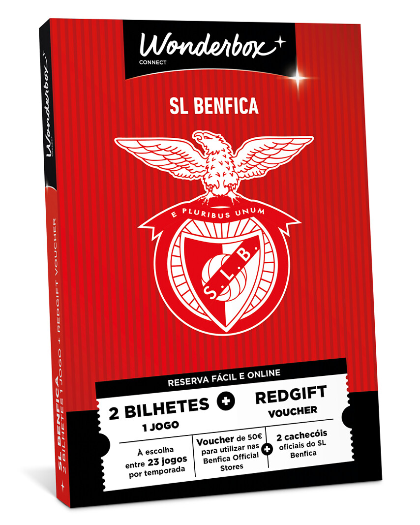 SL Benfica Redgift - 2 bilhetes jogo + voucher loja oficial